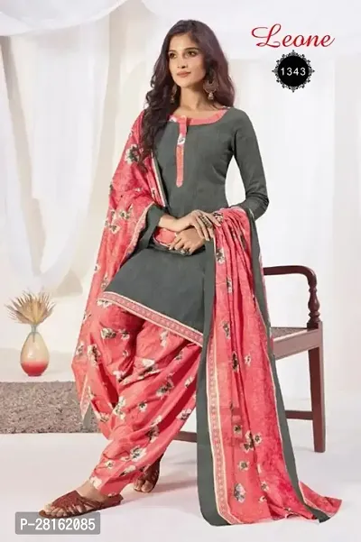 Designer American Crepe Unstitched Dress Material Top With Bottom Wear And Dupatta Set For Women