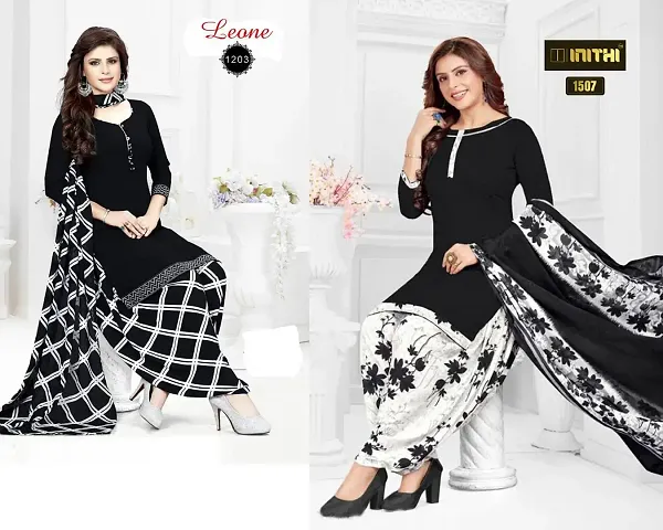 Beautiful American Crepe Dress Material with Dupatta Pack Of 2