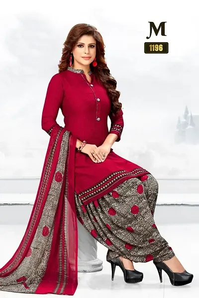 Beautiful Crepe Dress Material with Dupatta