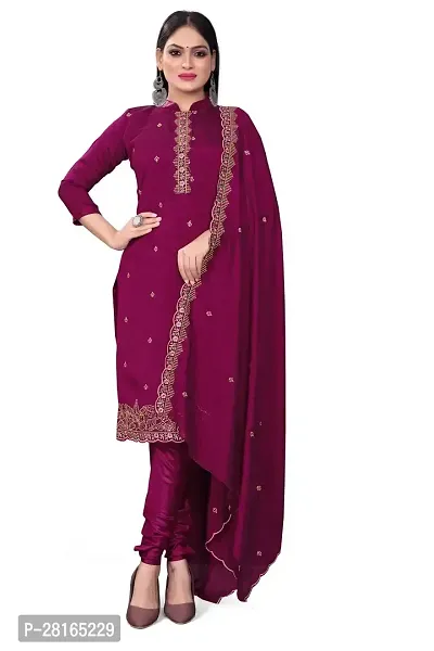 Designer Crepe Unstitched Dress Material Top With Bottom Wear And Dupatta Set For Women