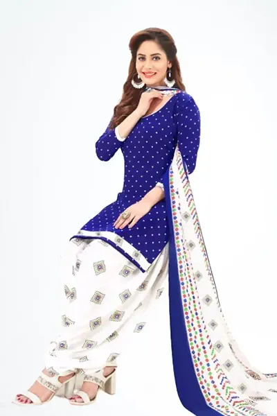 Stylish Crepe Printed Unstitched Suit