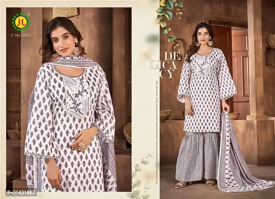 Elegant Cotton Printed Dress Material With Dupatta For Women