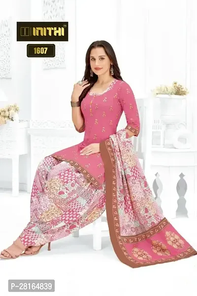 Designer Crepe Unstitched Dress Material Top With Bottom Wear And Dupatta Set For Women