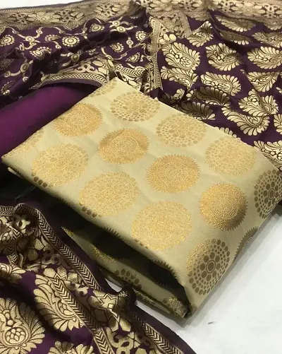 Bridal Wear Banarasi Silk Printed Unstitched Dress Material