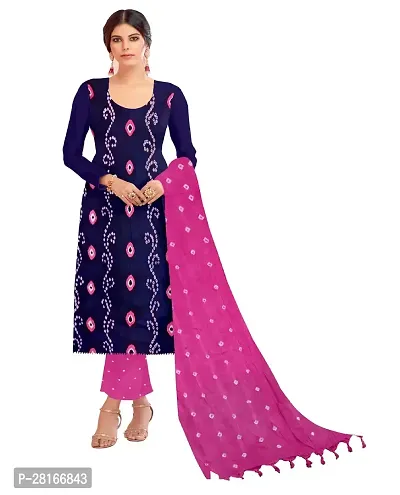 Designer Crepe Unstitched Dress Material Top With Bottom Wear And Dupatta Set For Women-thumb0