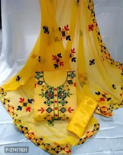Elegant  Modal Printed Dress Material with Dupatta For Women-thumb0