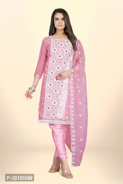 Designer Crepe Unstitched Dress Material Top With Bottom Wear And Dupatta Set For Women-thumb0