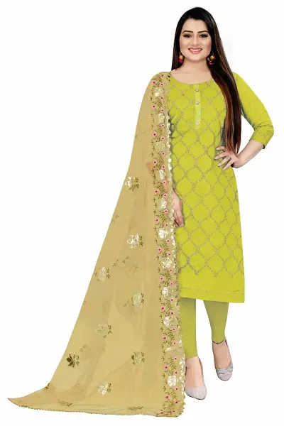 Dress Material For Girls And Womens With Top And Bottom Set And Dupatta