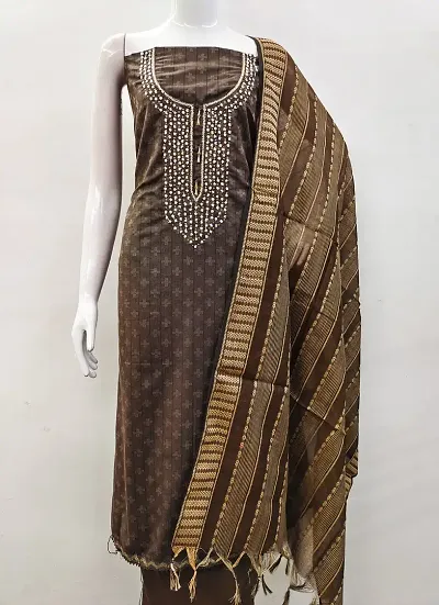 Womens Jacquard Handwork Dress material