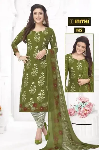 Elegant Crepe Dress Material with Dupatta For Women