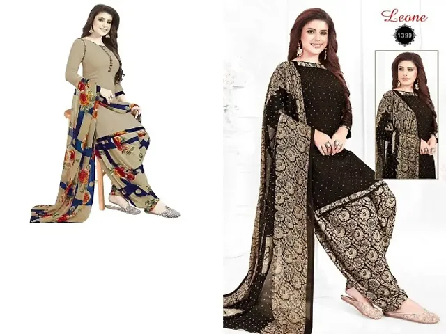 Beautiful American Crepe Dress Material with Dupatta Pack of 2