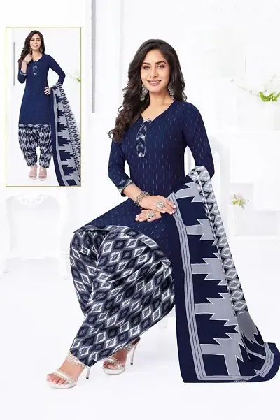 Beautiful Crepe Dress Material with Dupatta