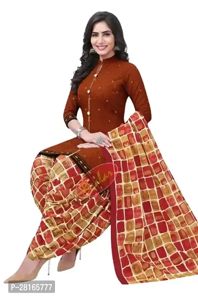 Designer Crepe Unstitched Dress Material Top With Bottom Wear And Dupatta Set For Women-thumb0