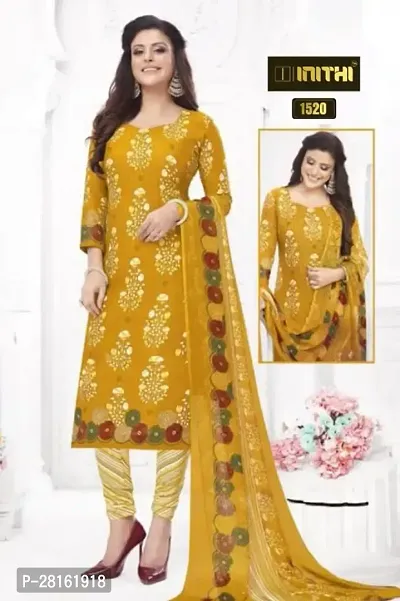 Designer American Crepe Unstitched Dress Material Top With Bottom Wear And Dupatta Set For Women