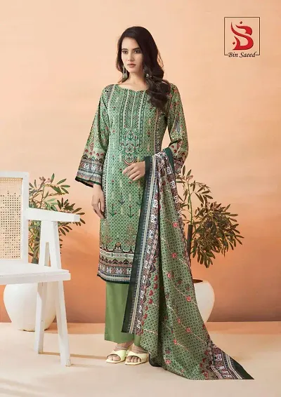 Elegant Lawn Cotton Printed Unstitched Suit