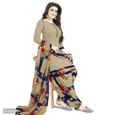 Designer American Crepe Unstitched Dress Material Top With Bottom Wear And Dupatta Set For Women-thumb0