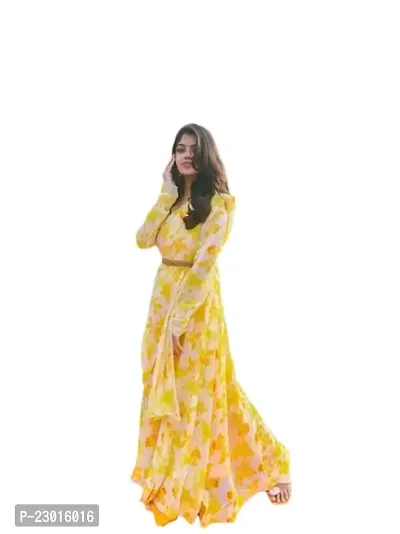 Classic Georgette Printed Gown for Women-thumb0