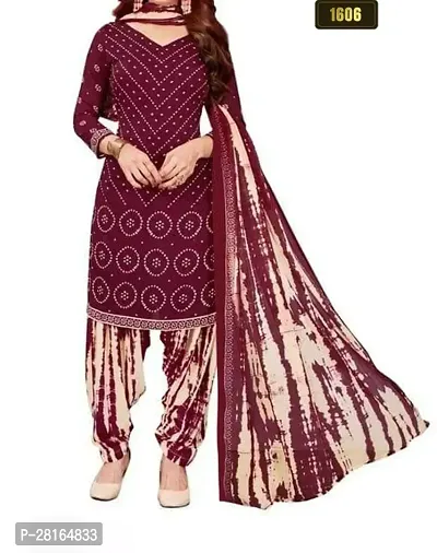 Designer Crepe Unstitched Dress Material Top With Bottom Wear And Dupatta Set For Women-thumb0