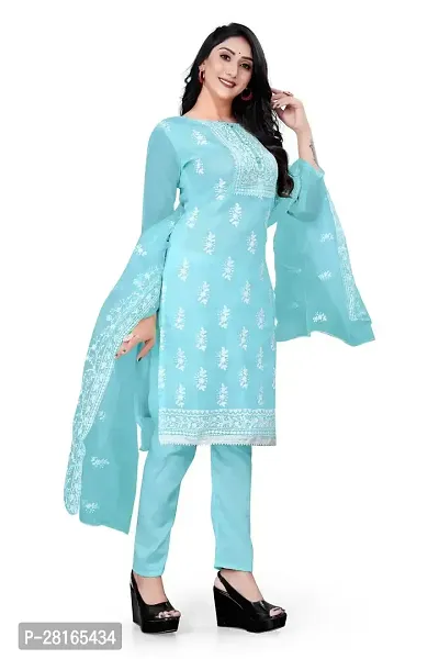 Designer Crepe Unstitched Dress Material Top With Bottom Wear And Dupatta Set For Women