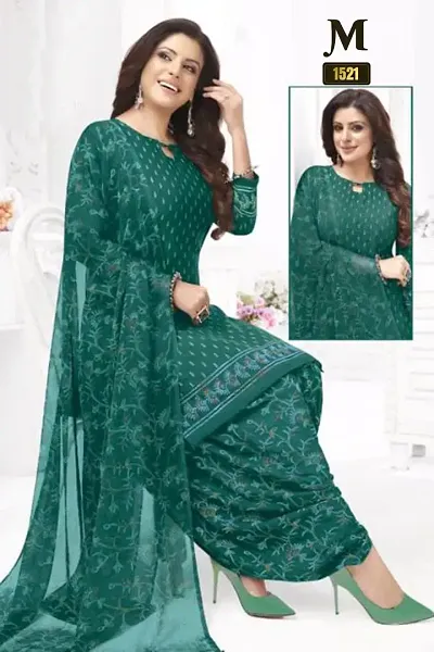 Beautiful American Crepe Dress Material with Dupatta