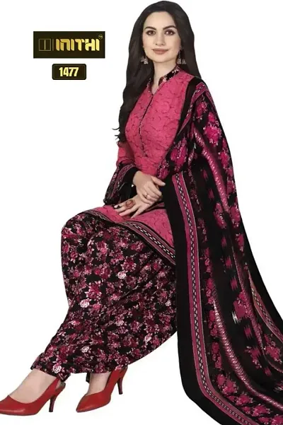 Elegant Crepe Dress Material with Dupatta For Women