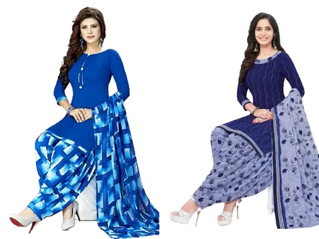 Beautiful Crepe Dress Material with Dupatta Pack Of 2