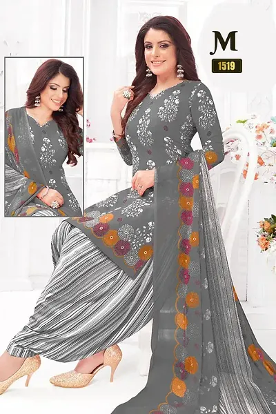 Beautiful American Crepe Dress Material with Dupatta