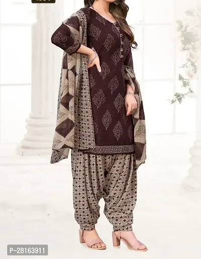 Designer Crepe Unstitched Dress Material Top With Bottom Wear And Dupatta Set For Women