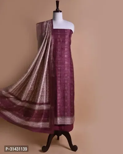 Elegant Maroon Cotton Embroidered Dress Material with Dupatta For Women-thumb0