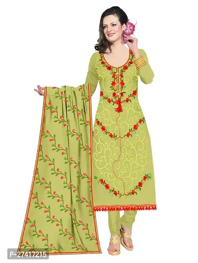 Elegant  Cotton Printed Dress Material with Dupatta For Women