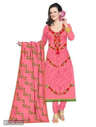 Elegant  Cotton Printed Dress Material with Dupatta For Women-thumb0