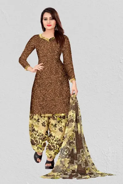 Beautiful Crepe Dress Material with Dupatta