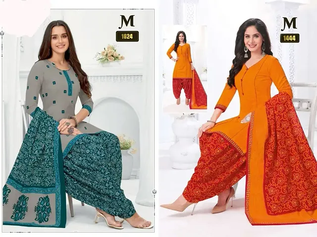 Beautiful Crepe Dress Material with Dupatta Pack Of 2