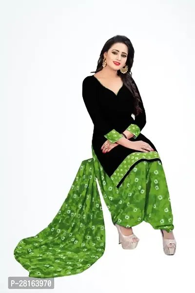 Designer Crepe Unstitched Dress Material Top With Bottom Wear And Dupatta Set For Women-thumb0