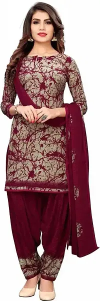 Elegant Crepe Dress Material with Dupatta For Women