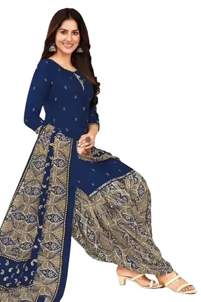 Beautiful Crepe Dress Material with Dupatta