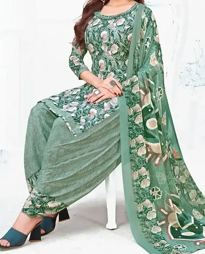 Beautiful Crepe Dress Material with Dupatta