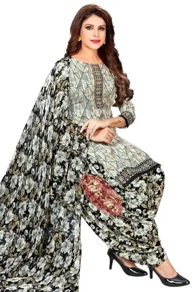 Beautiful Crepe Dress Material with Dupatta