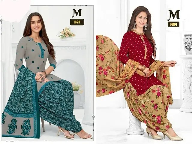 Beautiful Crepe Dress Material with Dupatta Pack Of 2