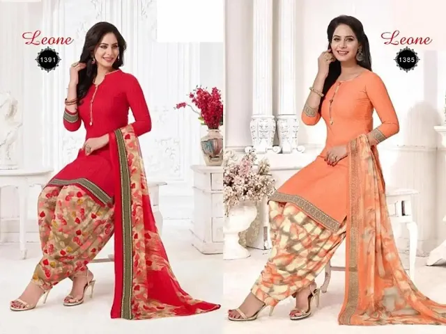 Beautiful American Crepe Dress Material with Dupatta Pack of 2