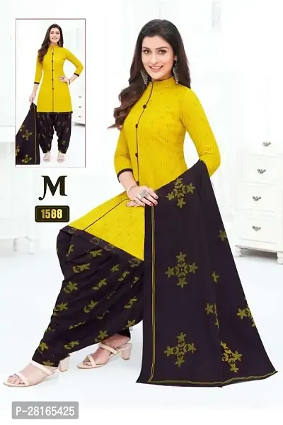 Designer Crepe Unstitched Dress Material Top With Bottom Wear And Dupatta Set For Women-thumb0