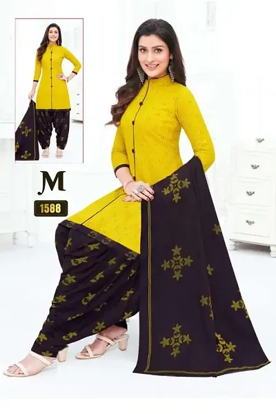 Classic Crepe Dress Material with Dupatta for Women