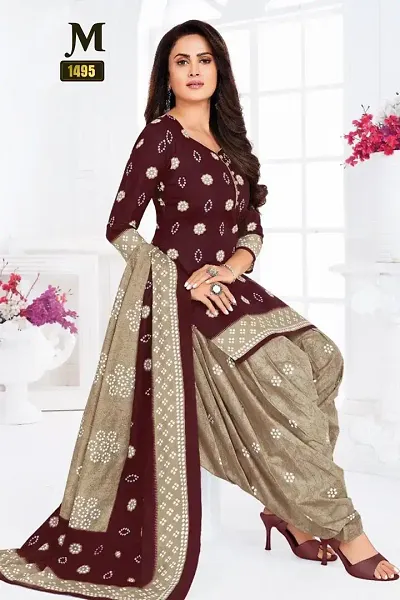 Elegant Crepe Dress Material with Dupatta For Women