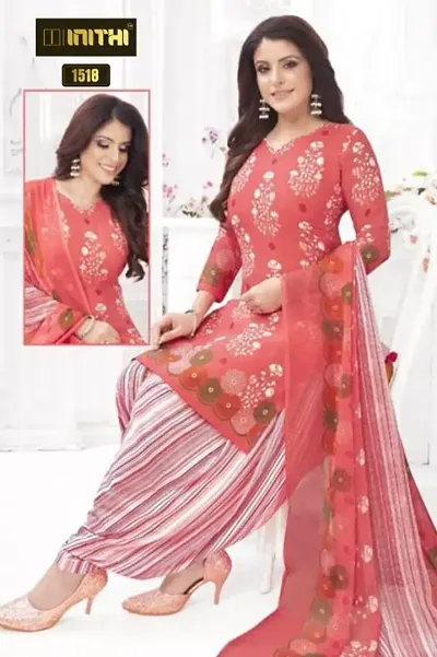 Classic Crepe Dress Material with Dupatta