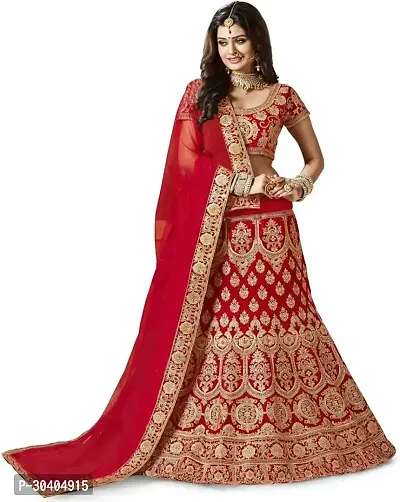 Stylish Embroidered Silk Semi Stitched Lehenga Choli with Dupatta-thumb0