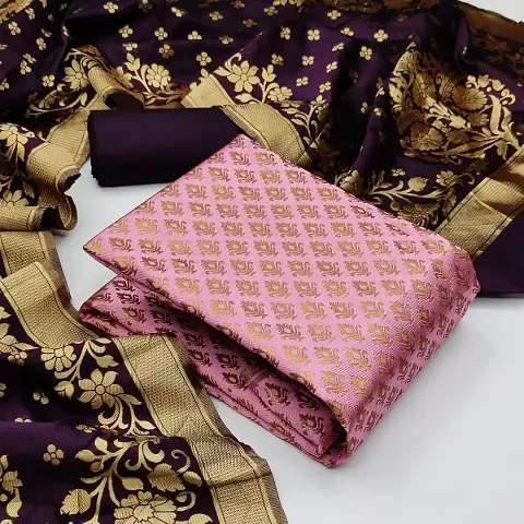 Fancy Banarasi Silk Unstitched Dress Material for Women