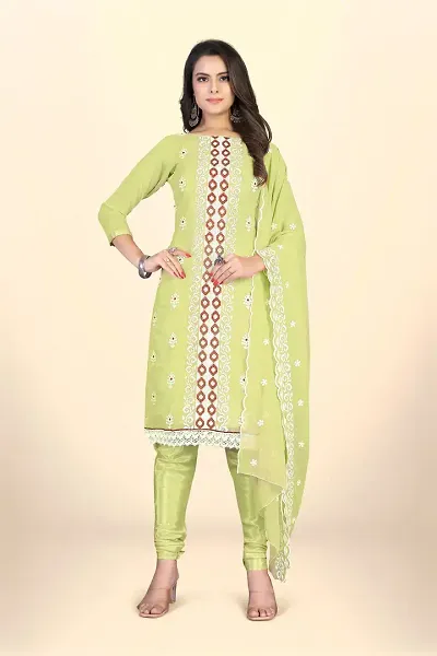 Georgette Dress Material For Women With Embroidered Work And Inner