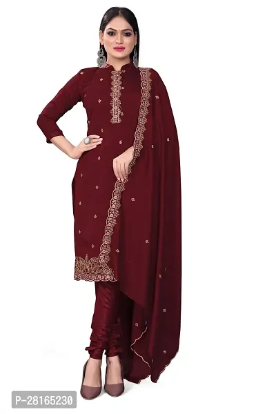 Designer Crepe Unstitched Dress Material Top With Bottom Wear And Dupatta Set For Women