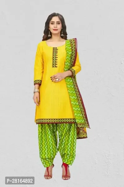 Designer Crepe Unstitched Dress Material Top With Bottom Wear And Dupatta Set For Women-thumb0