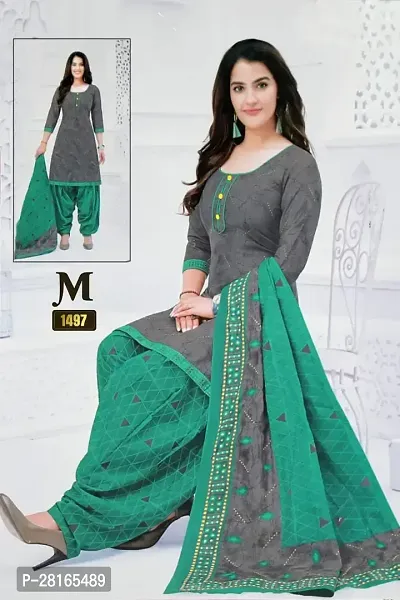 Designer Crepe Unstitched Dress Material Top With Bottom Wear And Dupatta Set For Women